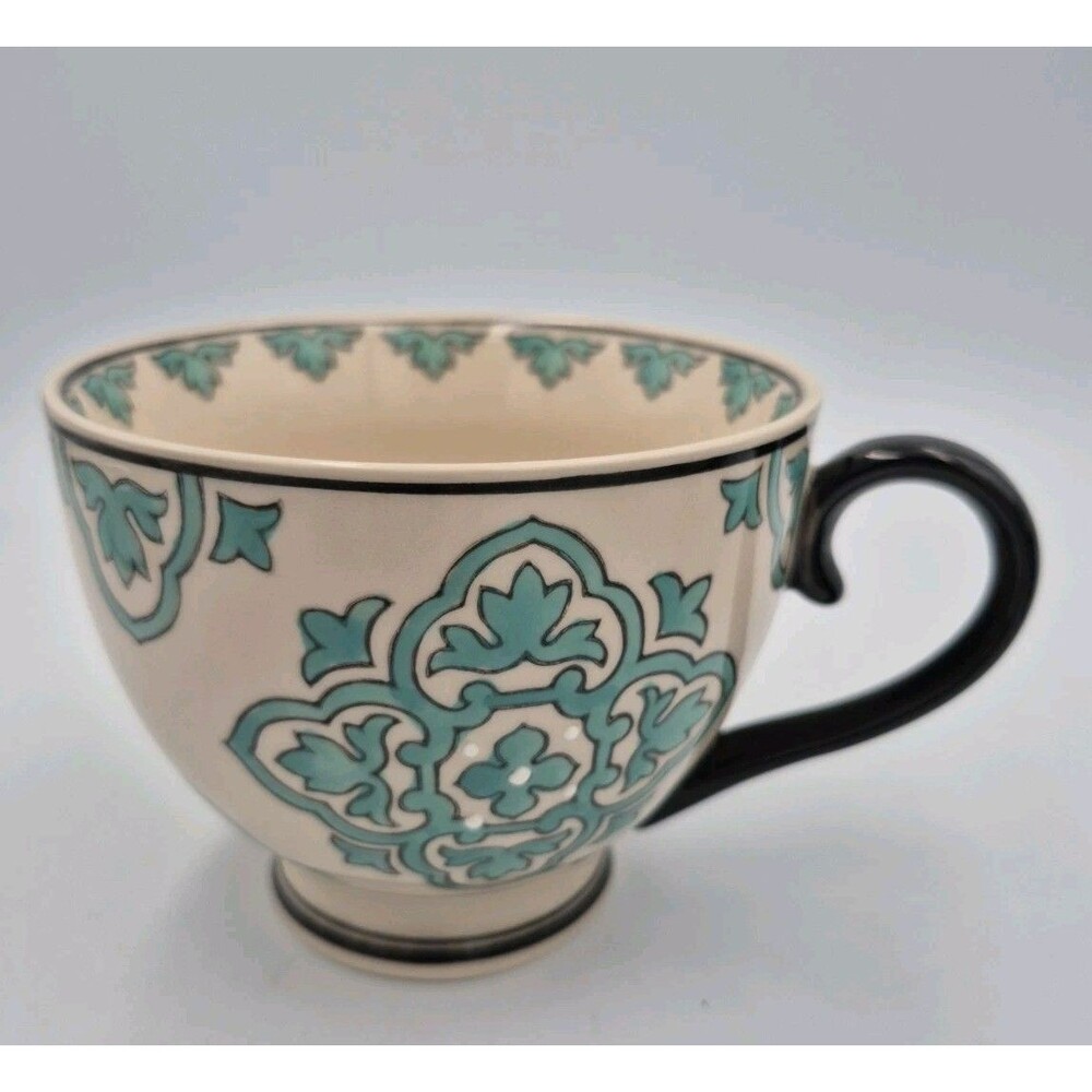 Yokohama Studio Mug Turquoise Hand Painted Coffee Tea Ceramic Raised Dots Cup
